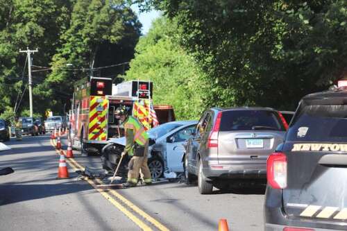 Crash Closes Busy Road, Sends Three To The Hospital – The Newtown Bee